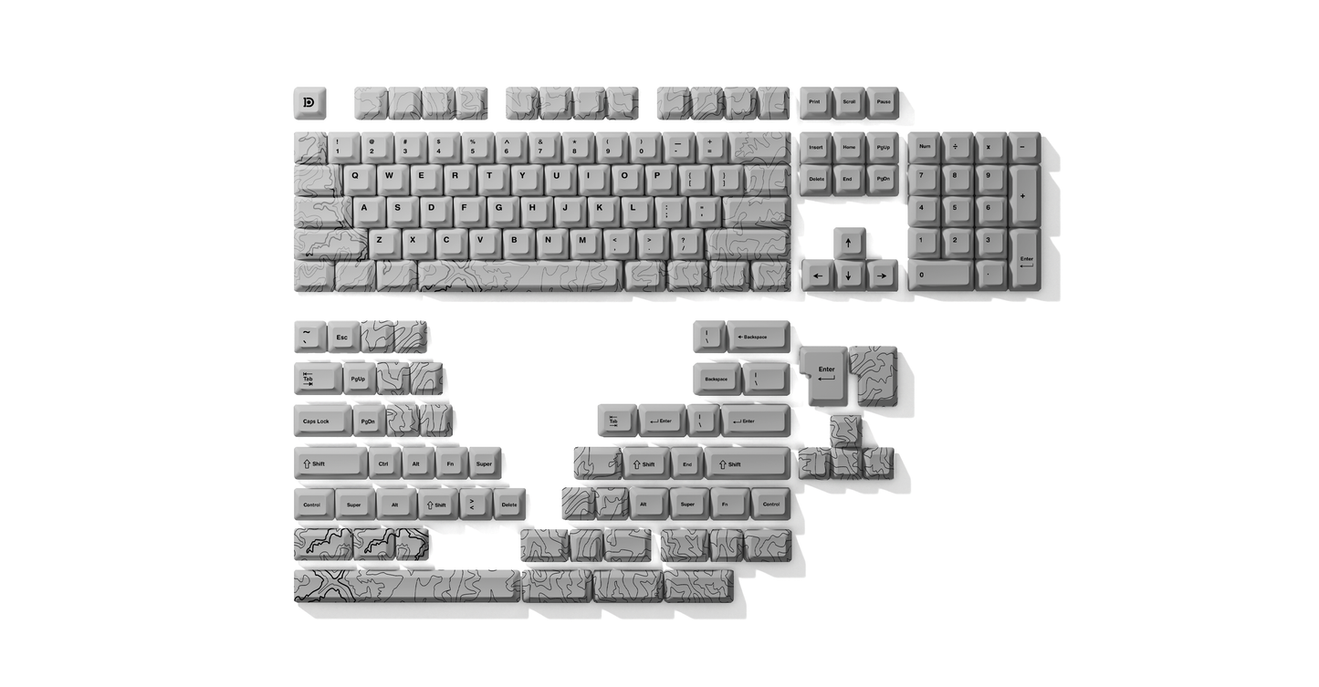 WHITE TOPO CANYON KEYCAPS