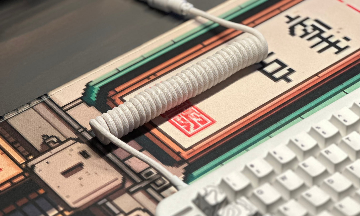 MILKY WHITE COILED CABLE