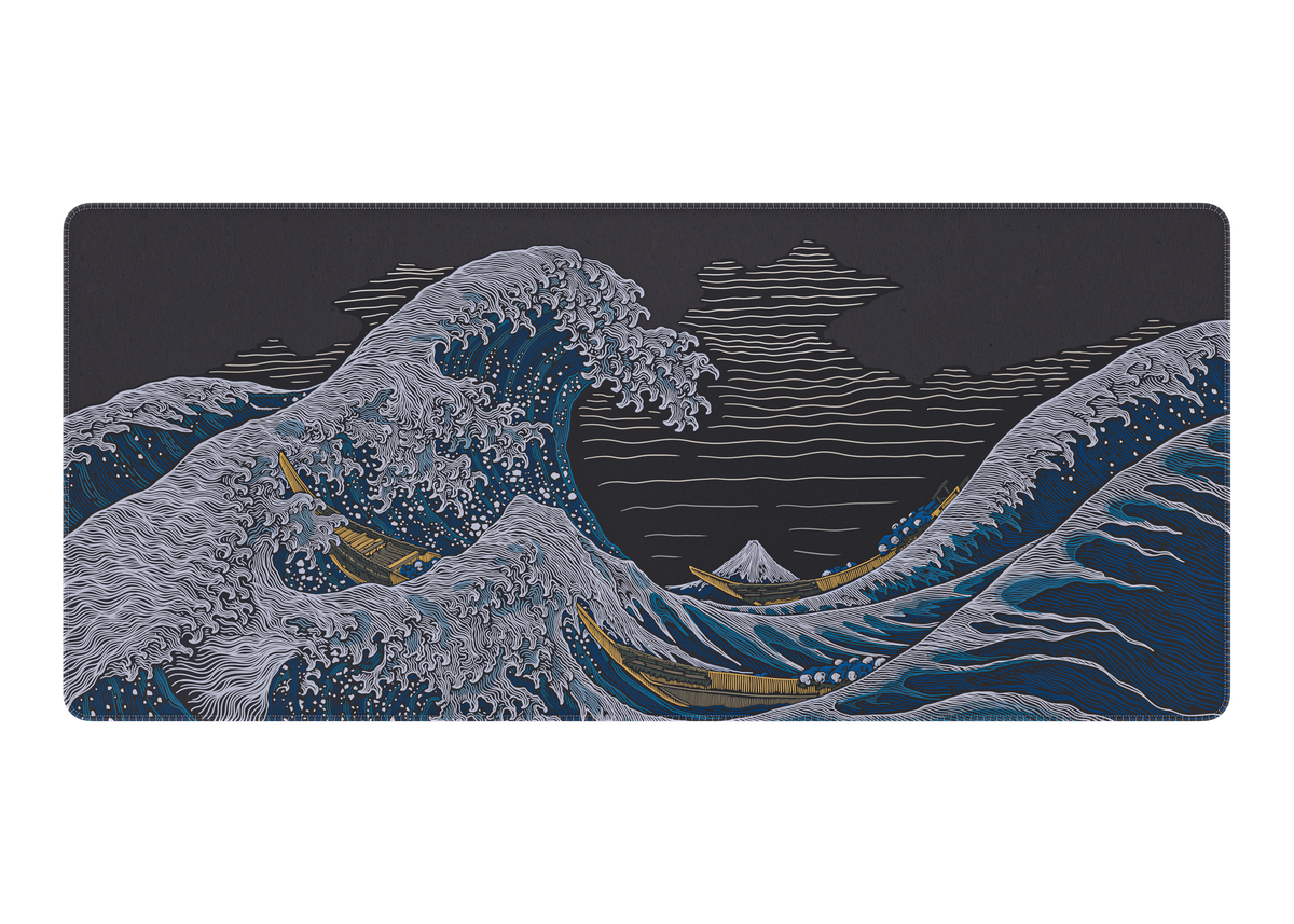 GreatWaveDarkDeskpad900x400mm-