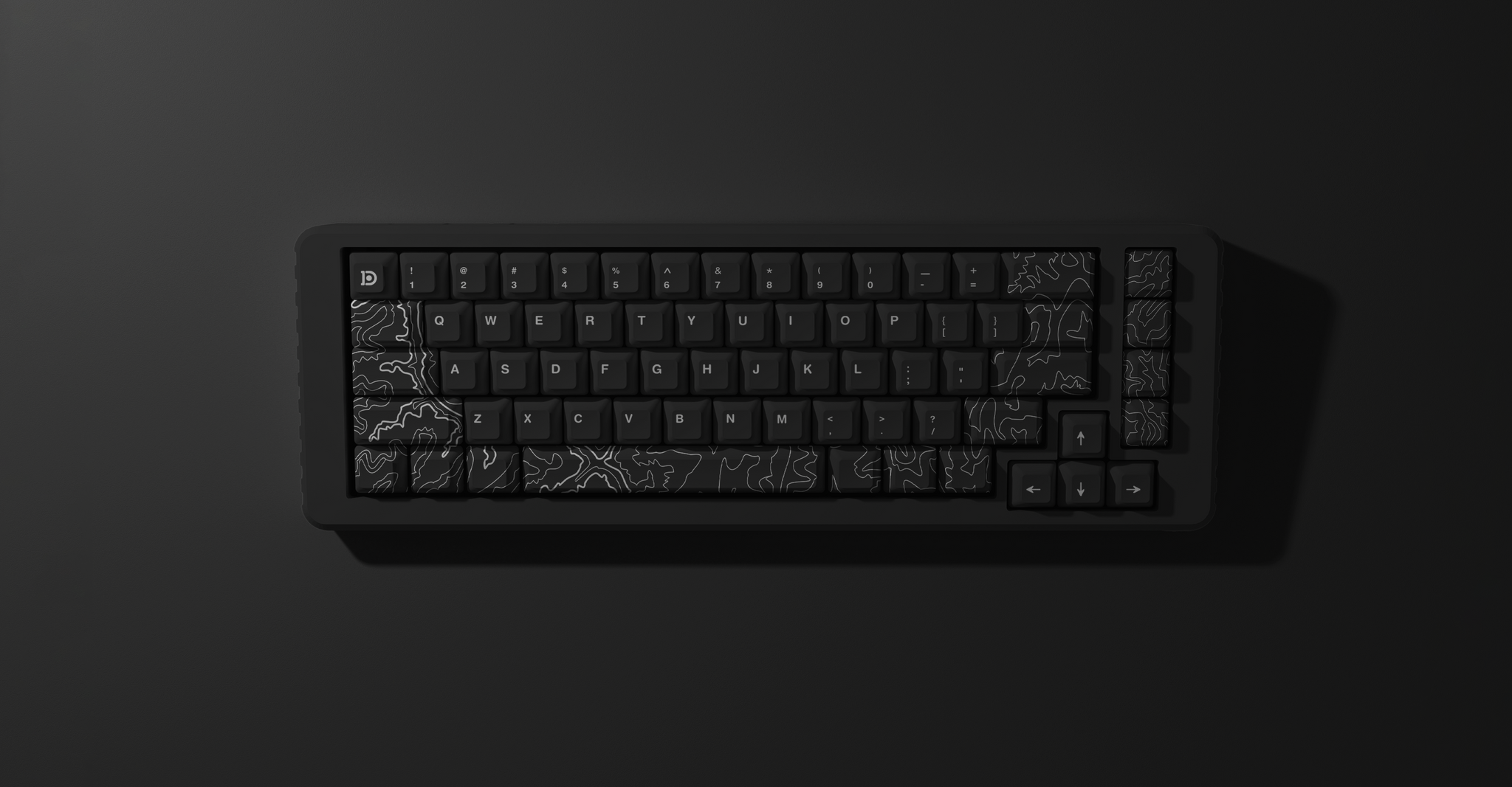 Black Topo Canyon Keycaps Deskr