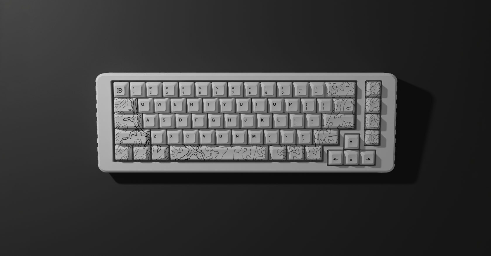 White Topo Canyon Keycaps Deskr