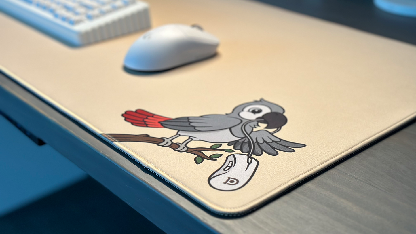 CREAM PASTEL PARROT DESKPAD